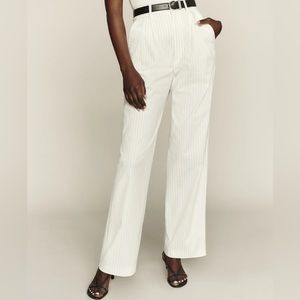 Reformation White Wide Leg Pants